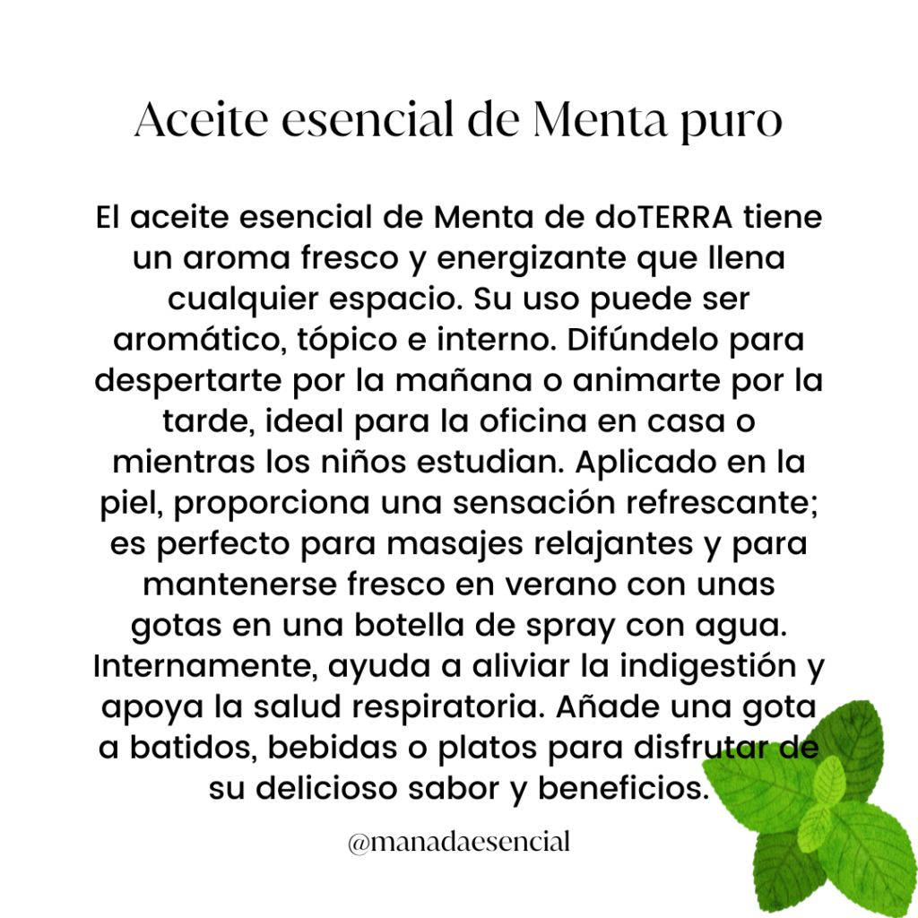 Aceite esencial menta doterra